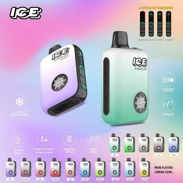 ICE FREEZE 10000口拋棄式電子煙 可自由調節涼度 四段清涼可調